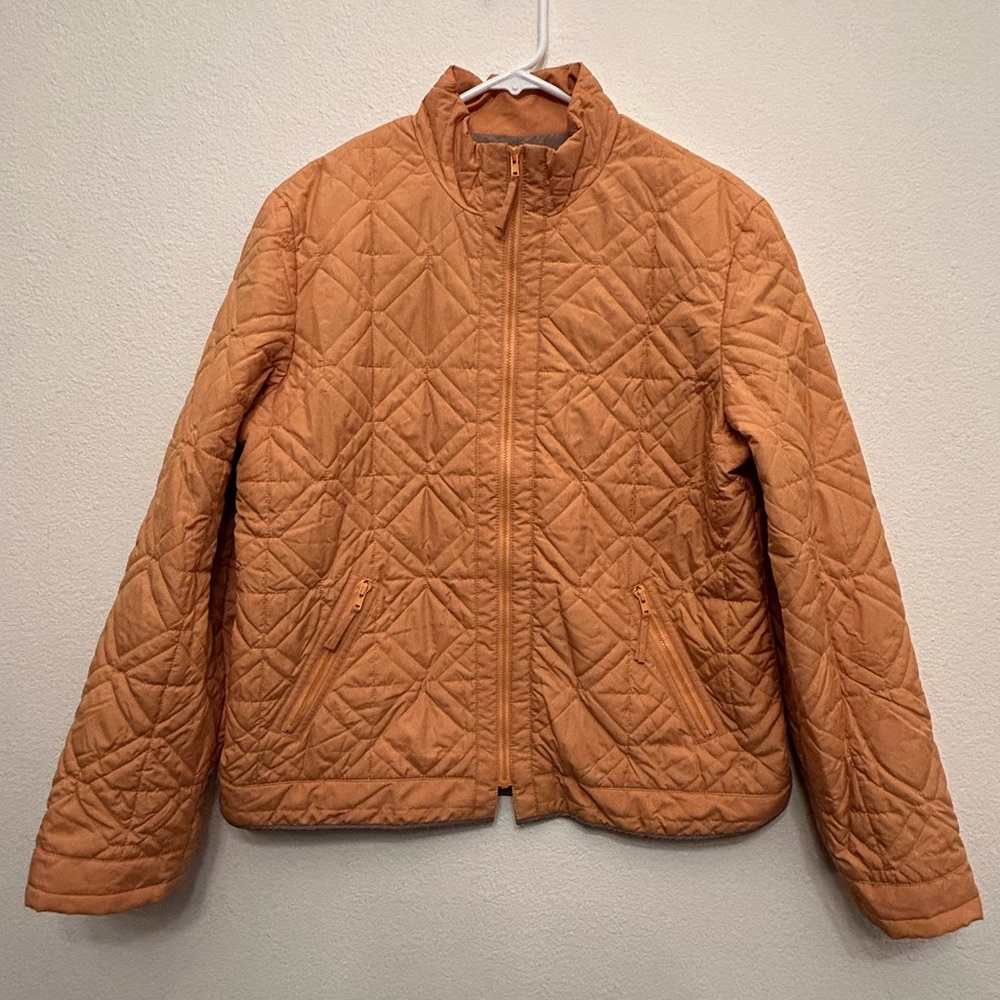 Talbots Quilted Puffer Jacket in Warm Orange